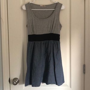 Grey and blue cotton dress